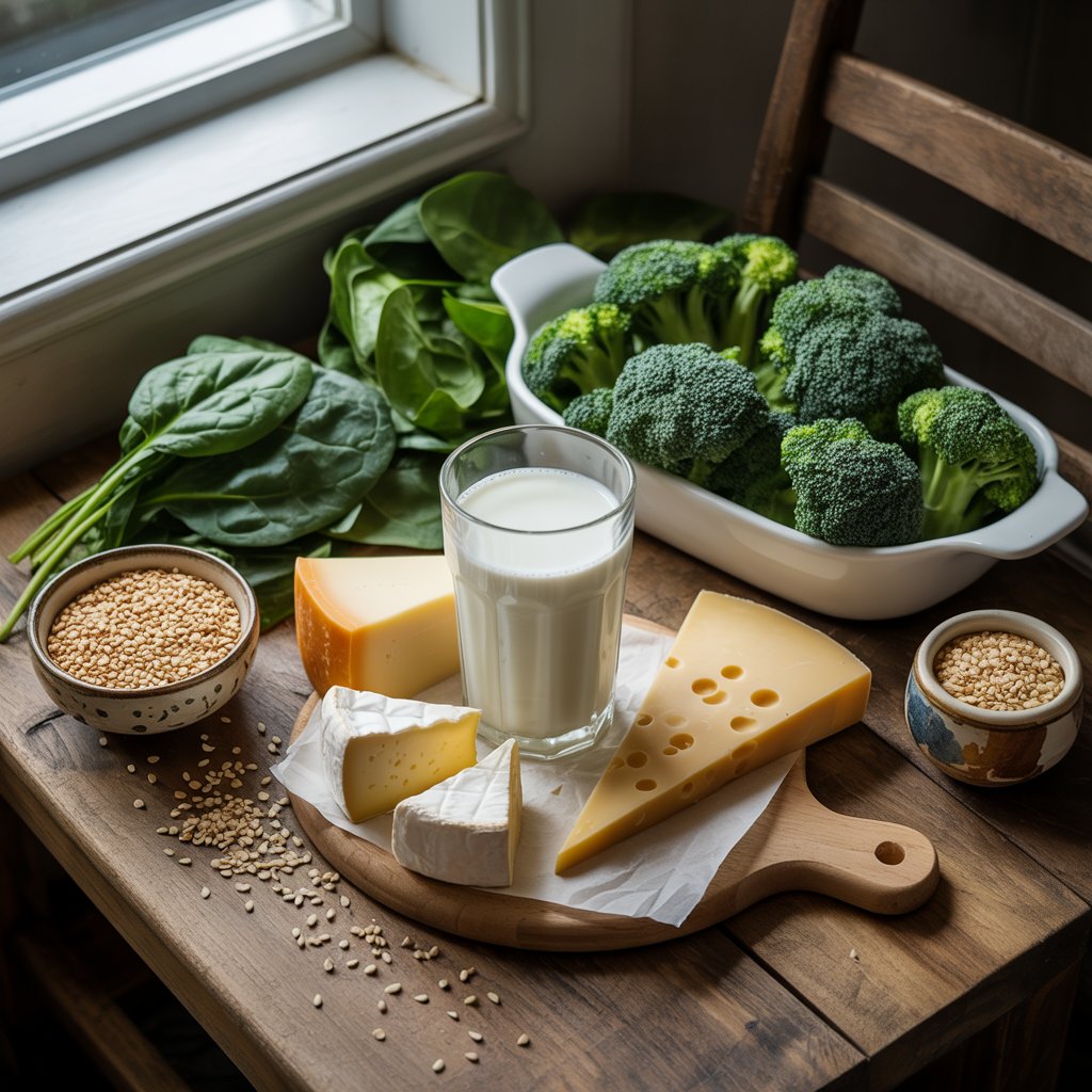 alimentos ricos em cálcio no tratamento da osteoporose pós menopausa