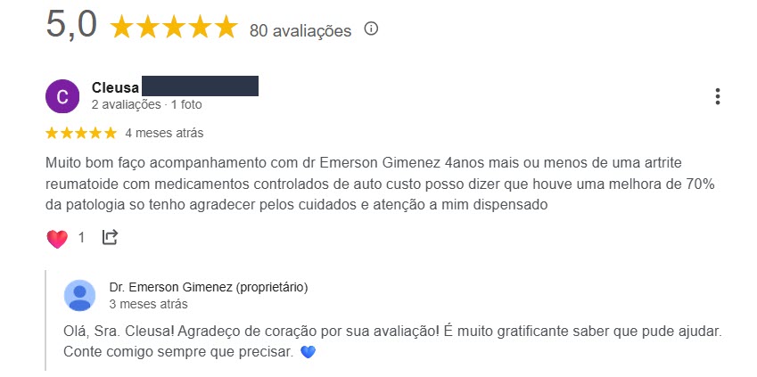 depoimento Dr. Emerson Gimenez artrite reumatoide